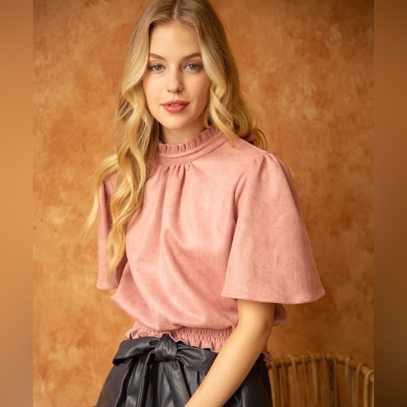 Pink bell sleeve top - Picture 3 of 4